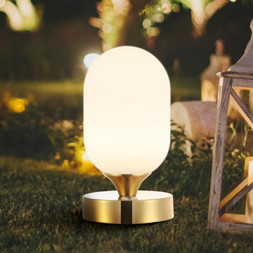 Eli 8" Bohemian Farmhouse Iron Rechargeable Integrated LED Table Lamp